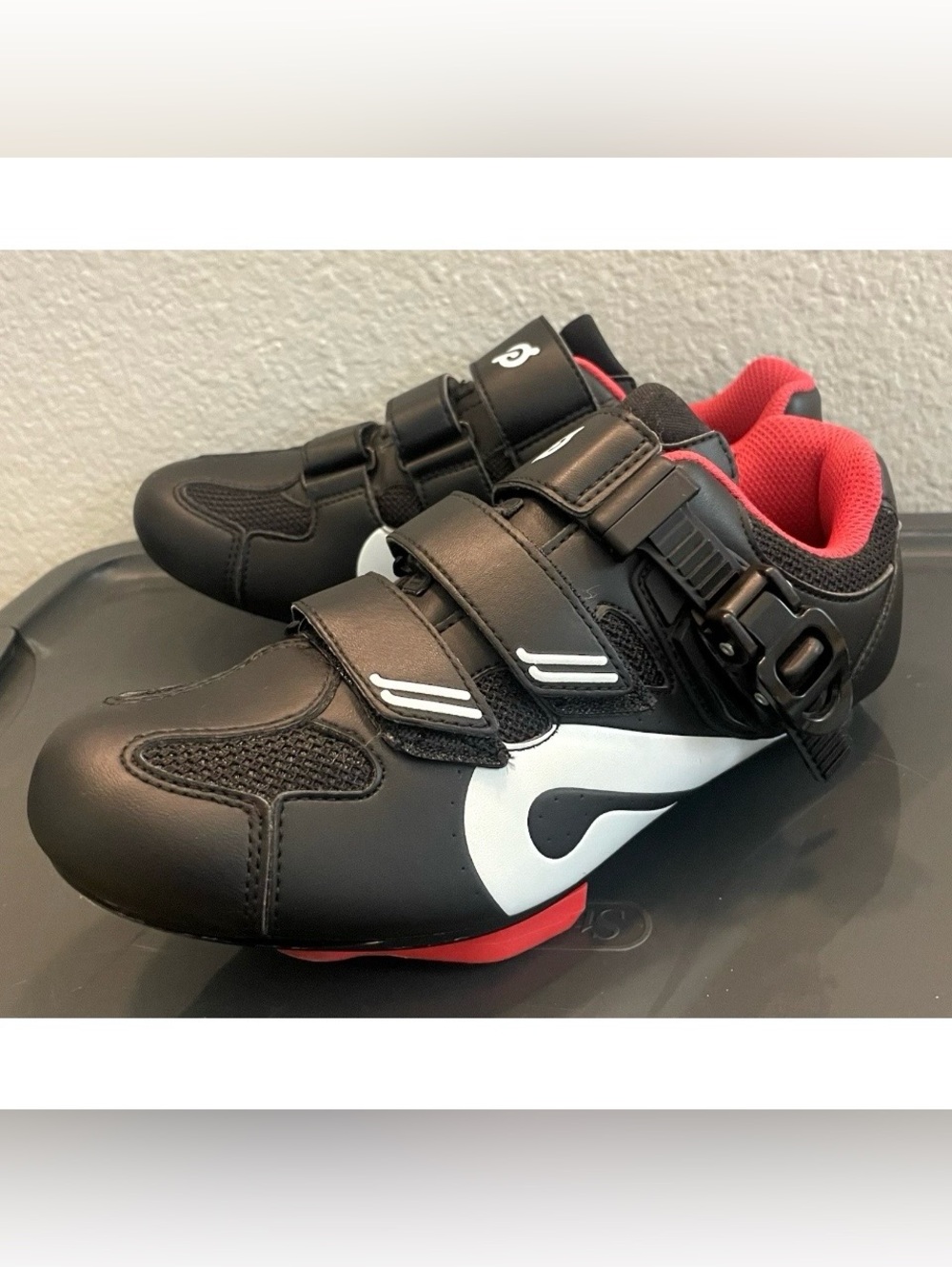 Peloton PL-SH-02 Womens Size EU 38 US 7 Cycling Shoes Spin Bike Black White Red